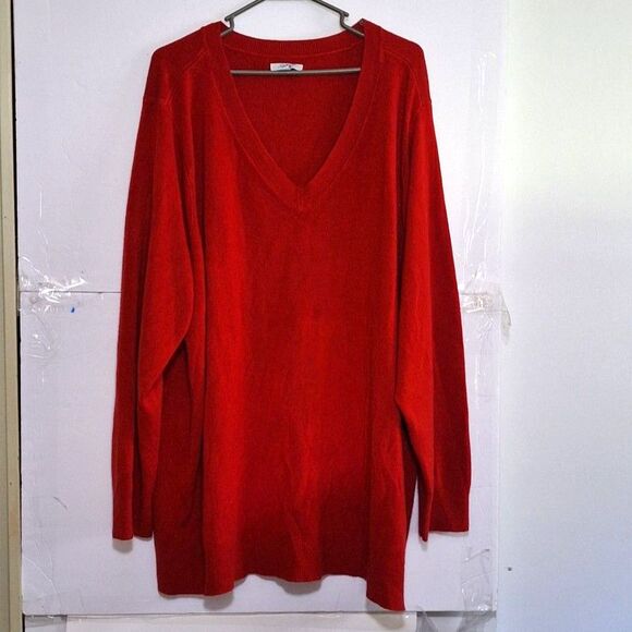 A Croft & Barrow Women's Plus Sized V-Neck Knit Sweater Office Core Size 5X - Picture 1 of 8